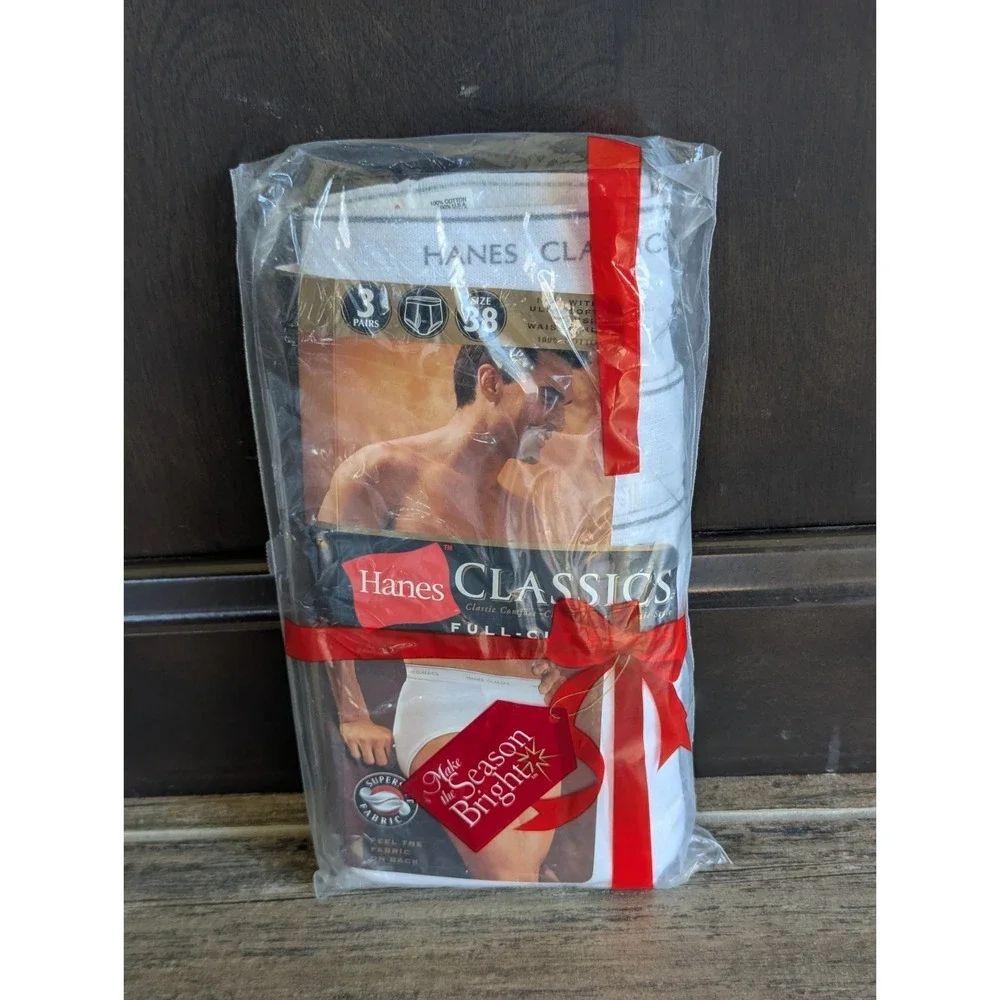 Hanes Classics Full-Cut White Briefs  3 Pack Size 38 Style 7760k Vintage White